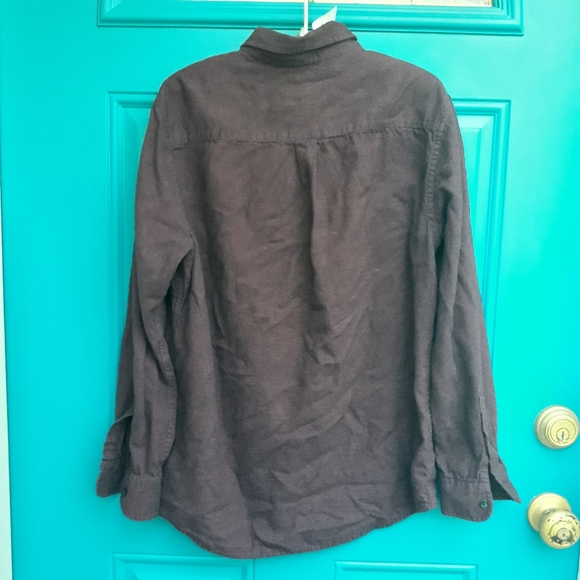 Chaps Flannel Shirt Mens Long Sleeve Solid Color M - Picture 4 of 13